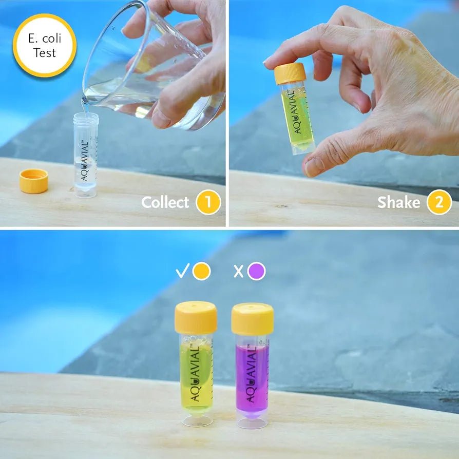 AquaVial Plus Water Testing Travel Kit 2 Pack For E. Coli & Total Bacteria - AquaVial