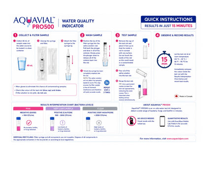 AquaVial PRO500 Rapid Water Testing Kit 3 Pack For Bacteria Yeast Mold Legionella