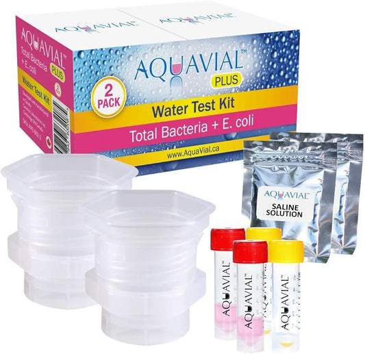 AquaVial Plus Water Testing Travel Kit 2 Pack For E. Coli & Total Bacteria - AquaVial