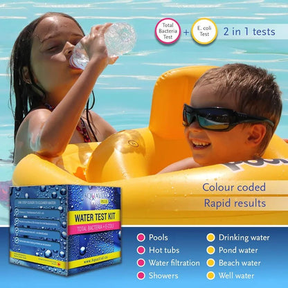 AquaVial Plus Water Testing Travel Kit 2 Pack For E. Coli & Total Bacteria - AquaVial