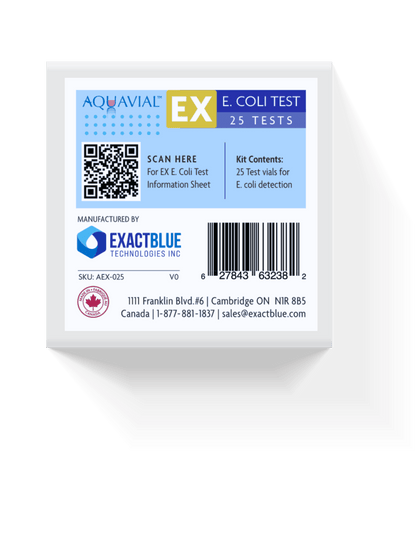E coli EXpedited Test Kit, results in 5 - 9 Hours for E. coli Identification Water Test Kit For Professional Use - Ponds, recycled water, waste water - AquaVial