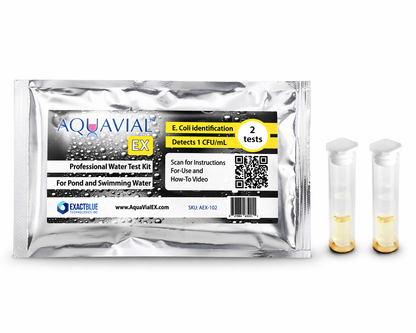 E coli EXpedited Test Kit, results in 5 - 9 Hours for E. coli Identification Water Test Kit For Professional Use - Ponds, recycled water, waste water - AquaVial