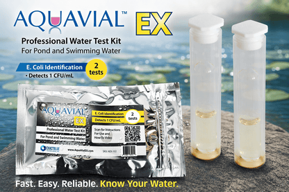 E coli EXpedited Test Kit, results in 5 - 9 Hours for E. coli Identification Water Test Kit For Professional Use - Ponds, recycled water, waste water - AquaVial