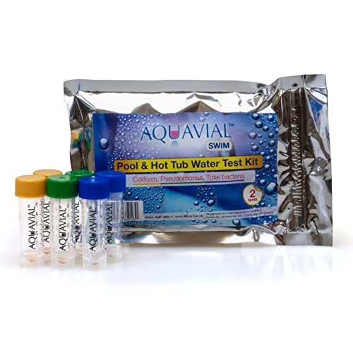 AquaVial Swim Pool and Hot Tub Water Test Kit Detects and Identifies Pseudomonas and Coliforms | 2 Pack | Testing Kit for Swimming Pool Water Hot Tub Spa Pond | Water Tester Outdoor