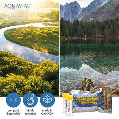 AquaVial Water Testing Kit 8 Pack Total Coliform Water Test Kit for  Pool Pond Lake Well , Farm Water Quality Bacteria Tester