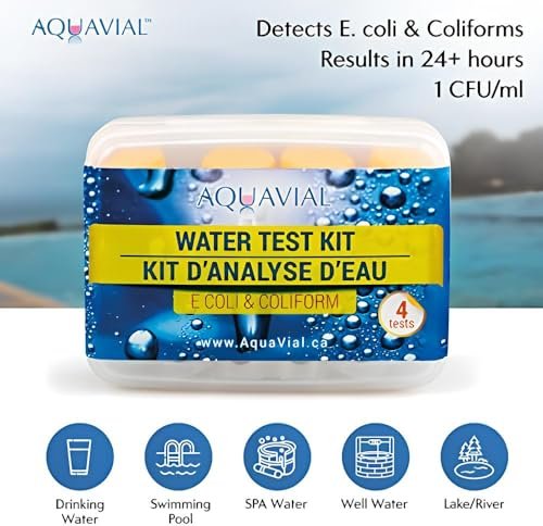 AquaVial Water Testing Kit 8 Pack Total Coliform Water Test Kit for  Pool Pond Lake Well , Farm Water Quality Bacteria Tester
