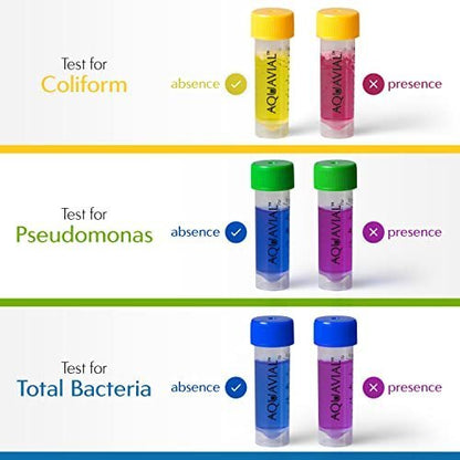Swim Pool and Hot Tub Water Test Kit Detects and Identifies Pseudomonas and Coliforms | 2 Pack | Testing Kit for Swimming Pool Water Hot Tub Spa Pond | Water Tester Outdoor - AquaVial