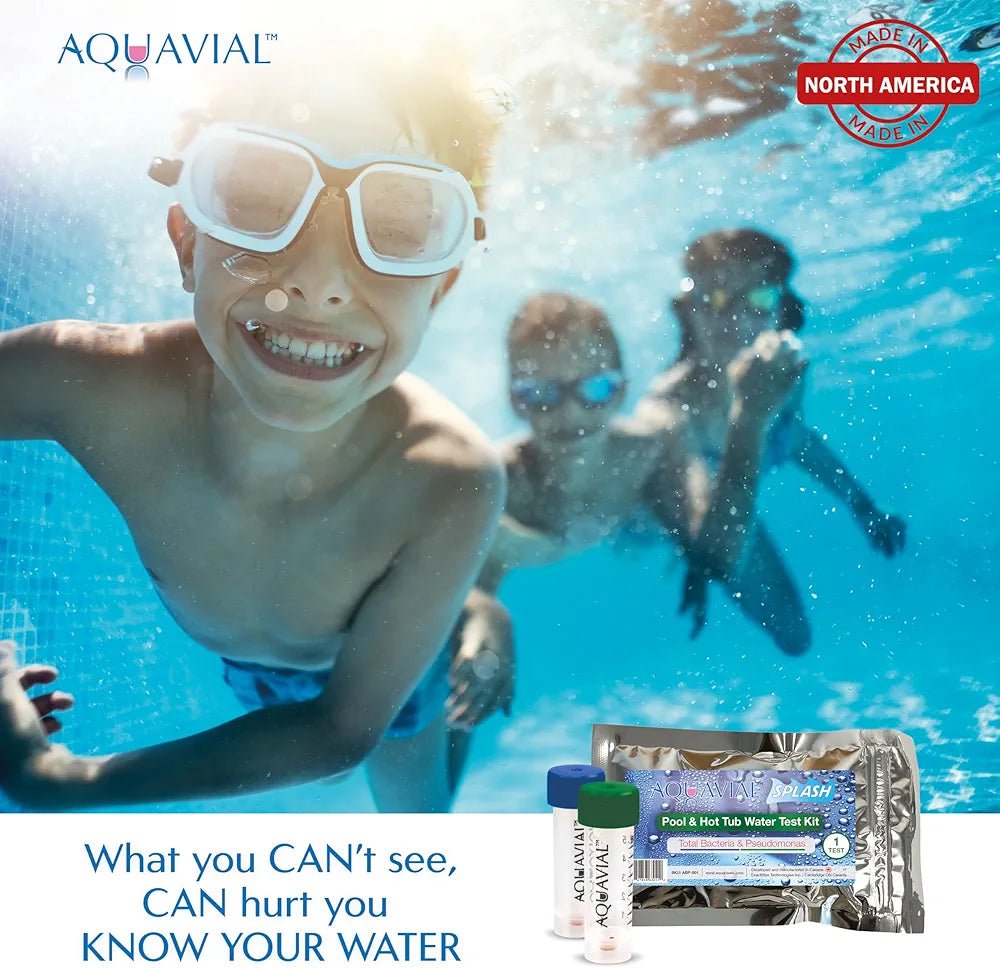 Water Testing Kit for Hot Tub, Showers, and Pool: 2 - Vial Set for Detecting Bacteria and Pseudomonas Aeruginosa - AquaVial