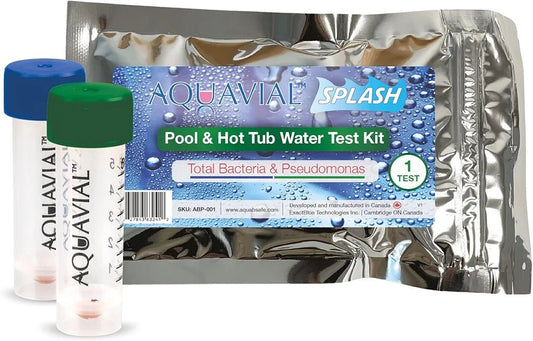 Water Testing Kit for Hot Tub, Showers, and Pool: 2 - Vial Set for Detecting Bacteria and Pseudomonas Aeruginosa - AquaVial