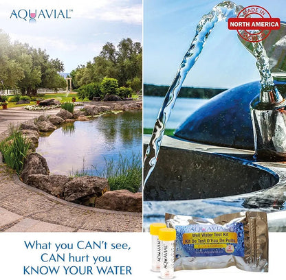 Well Water Testing Kit 2 Pack - Total Coliform Test for Drinking, Pool, Pond, Lake, Well Quality - Bacteria Tester - AquaVial