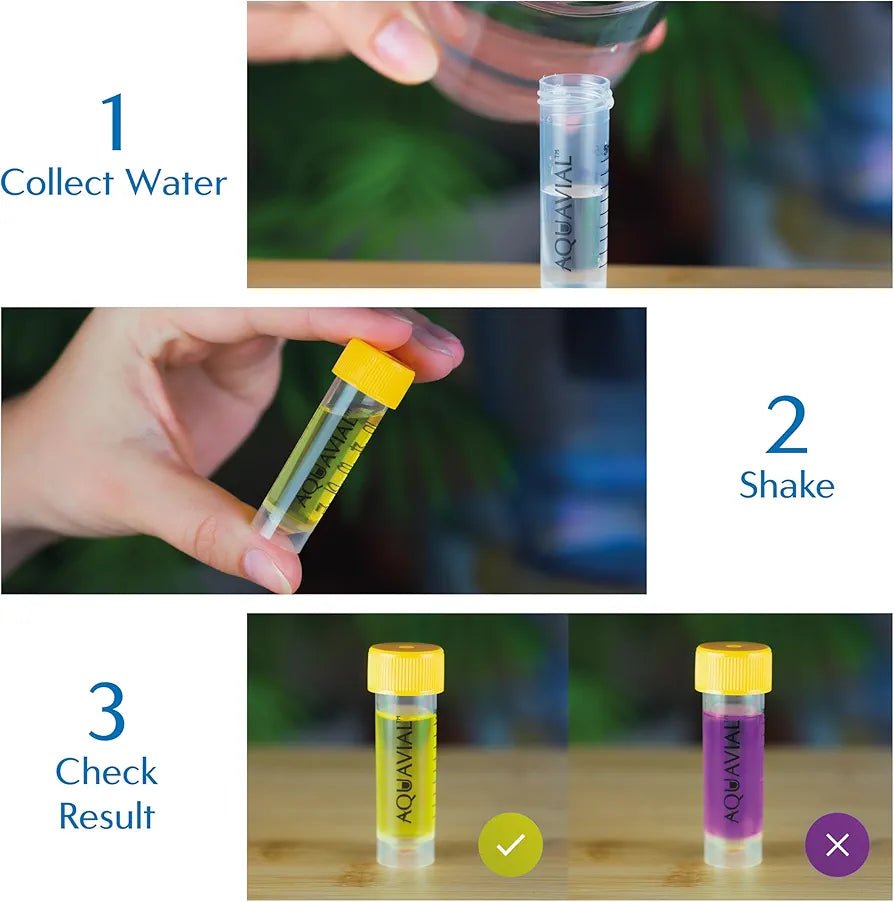 Well Water Testing Kit 2 Pack - Total Coliform Test for Drinking, Pool, Pond, Lake, Well Quality - Bacteria Tester - AquaVial